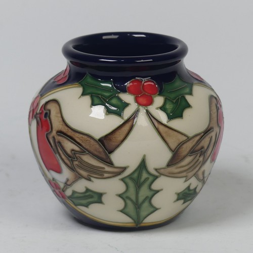 104 - A Moorcroft Pottery ‘Robin’ Vase, by Rachel Bishop, dated 2009, impressed marks to base and printed ... 
