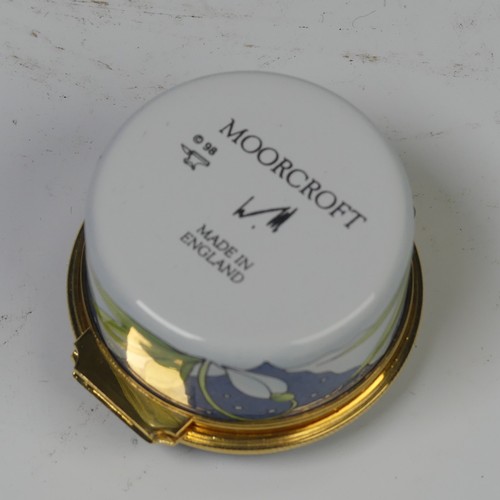 105 - A Moorcroft Pottery miniature ‘Snowdrop’ enamelled vase, dated 1998, decorated in printed coloured e... 