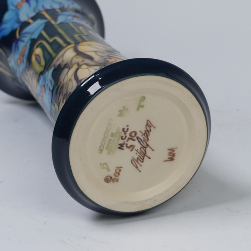 109 - A Moorcroft Pottery ‘Blue Rhapsody’ pattern Vase, by Philip Gibson, dated 2001, for the ‘Moorcroft C... 