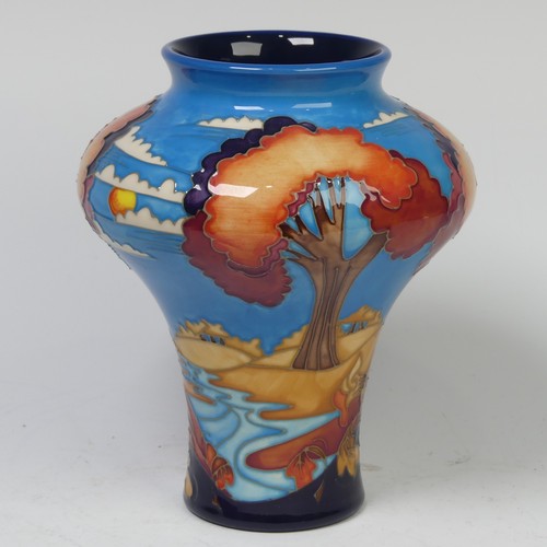110 - A Moorcroft Pottery ‘Wanderers Sky’ pattern Vase, by Emma Bossons, dated 2002, impressed marks to ba... 