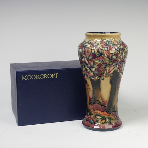 115 - A Moorcroft Pottery ‘Knightwood’ pattern Vase, by B.A. Wilkes, dated 1998, impressed marks to base, ... 