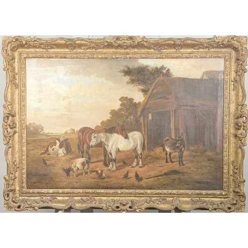 William Joseph Shayer (British, 1811-1892), farmyard scene, oil on ...