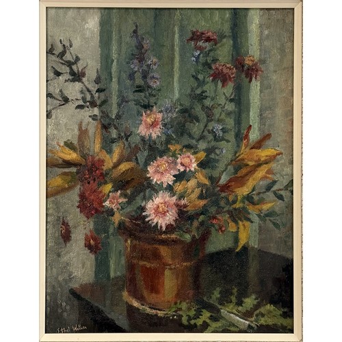 332 - Ethel Walker (British, 1861-1951), 'Mixed Flowers in Pot and Knife', oil on canvas, signed lower lef... 