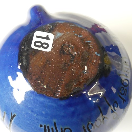 99 - A C. H. Brannam pottery motto Puzzle Jug, 20th Century, inscribed 'Within this Jug there is good Liq... 