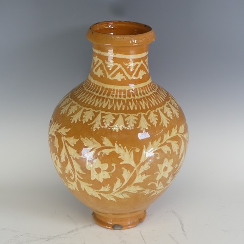 71A - An unusual early 19th century West Country pottery Vase, possibly Donyatt, of bulbous baluster form,... 