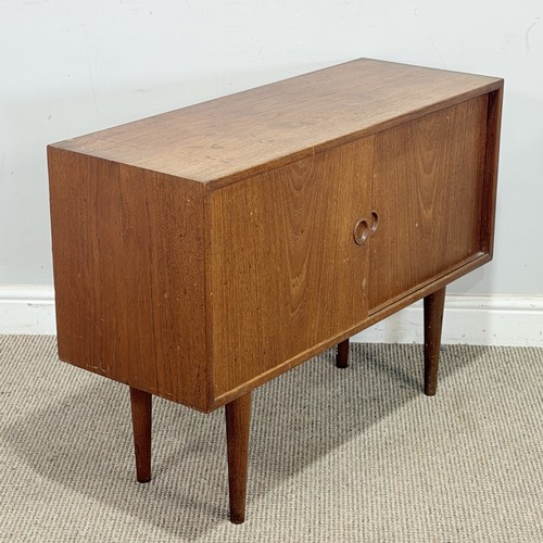 7 - A mid-20th century Danish teak side Cupboard/Credenzas, possibly Kai Kristiansen, with sliding cupbo... 