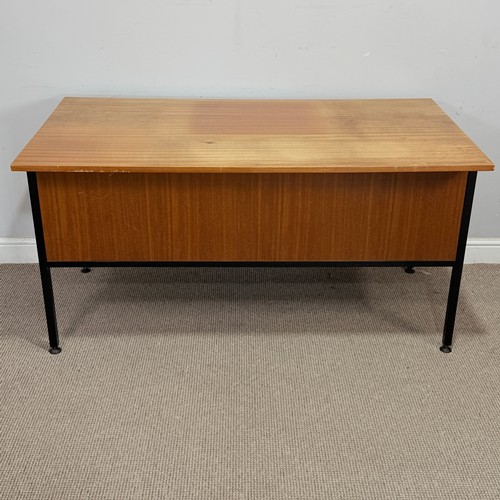 17 - A mid-20th century style teak office Desk, possibly by Abbess, W 136 cm x H 71 cm x D 75 cm.... 