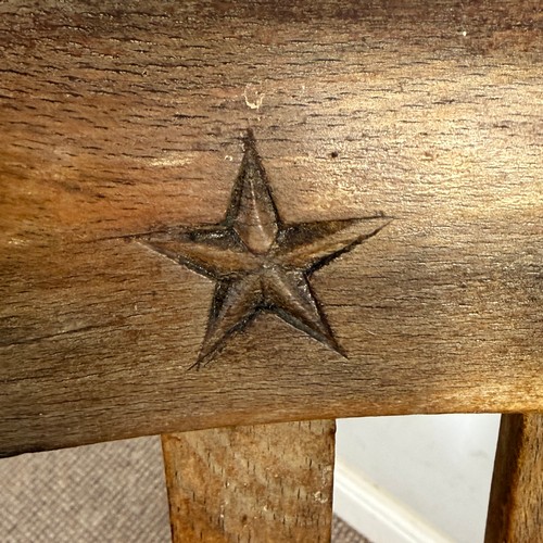 52 - White Star Line; Steamer Deckchair, RMS Titanic era, the beech wood frame incised with a five-pointe... 