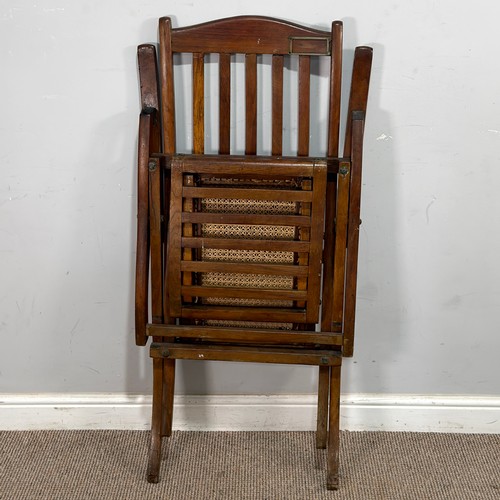 53 - An early 20th century Steamer Deckchair, possibly Cunard White Star Line, RMS Queen Mary era, with c... 