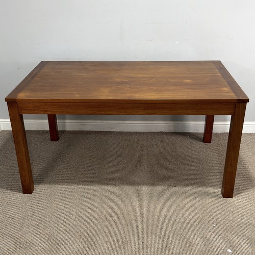 22 - A mid-20th century retro teak dining Table by Conran, raised on square supports, W 152 cm x H 75 cm ... 
