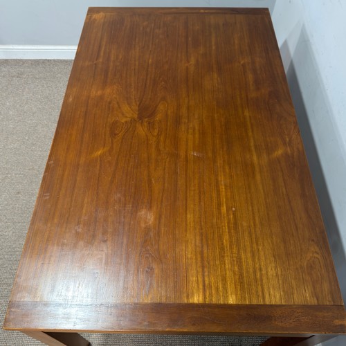 22 - A mid-20th century retro teak dining Table by Conran, raised on square supports, W 152 cm x H 75 cm ... 
