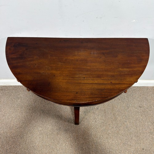 43 - An unusual early 19th century mahogany demi-lune side Table, the frieze inset with two small drawers... 