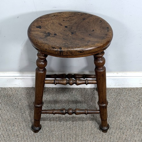 33 - A small Maple & Co Artists Stool, late 19th/early 20th century, label to underside, W 40 cm x H ... 