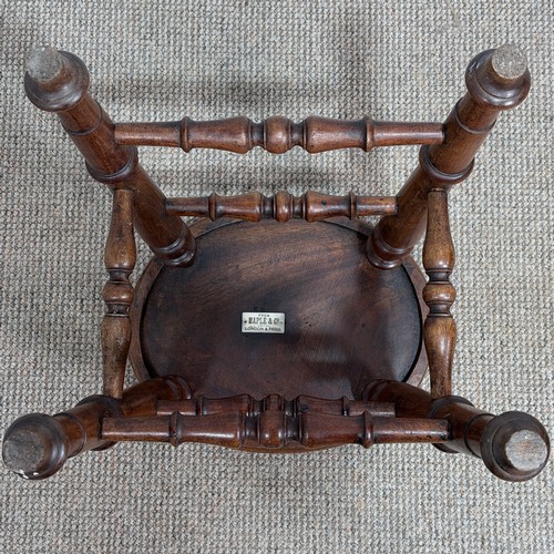 33 - A small Maple & Co Artists Stool, late 19th/early 20th century, label to underside, W 40 cm x H ... 