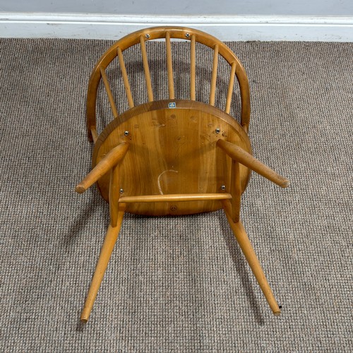 9 - Lucian Ercolani for Ercol; a set of three blonde elm and beech No.338 'Cowhorn' Chairs, W 56 cm x H ... 