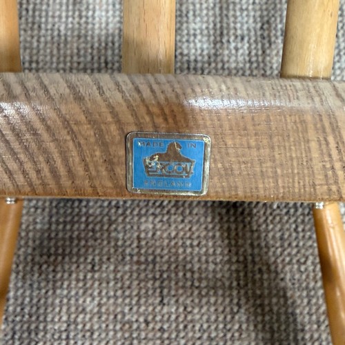 2 - Lucian Ercolani for Ercol; a pair of No.449 beech and elm stick back dining Chairs, W 44 cm x H 81 c... 