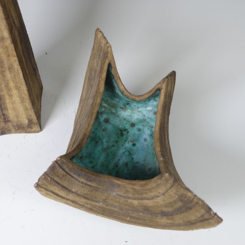 Clive Brooker (1934 - 2005), studio pottery footed Bowl, of square