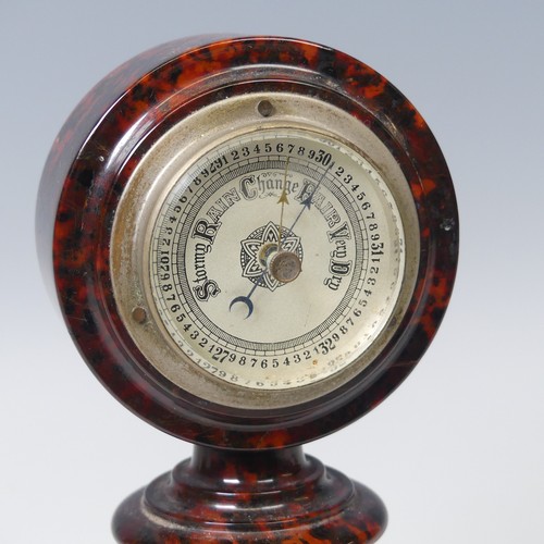 29 - A Cornish red serpentine desk-top Barometer, H 21 cm.