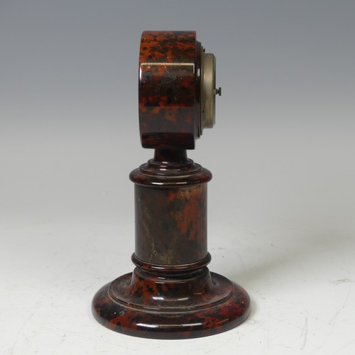 29 - A Cornish red serpentine desk-top Barometer, H 21 cm.