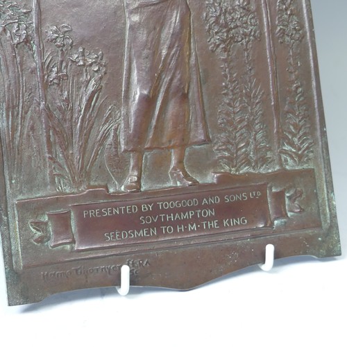 38 - Sir W Hamo, Thornycroft RA (1850-1926), an Art Nouveau bronze Plaque, for the Open Championship Hort... 