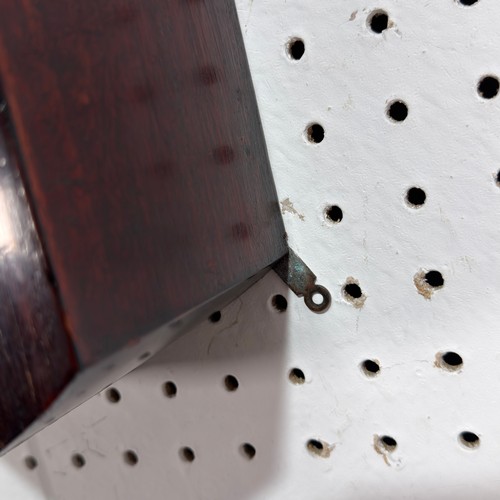 40 - An unusual 19th century mahogany drop dial wall Clock, the white circular dial applied with Roman nu... 
