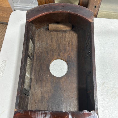 59 - An unusual Regency mahogany drop dial wall Clock, early 19th century, the eight-day double fusee twi... 