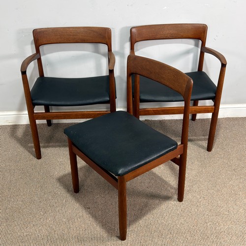 28 - Three teak mid-20th century Younger Furniture 'Fonseca' dining Chairs, including two Armchairs and o... 