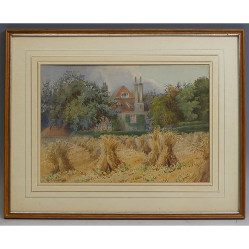 54 - C. Ann Smith (Contemporary), church-yard scene, pencil and crayon, signed lower right, 23.5 x 33.5cm... 