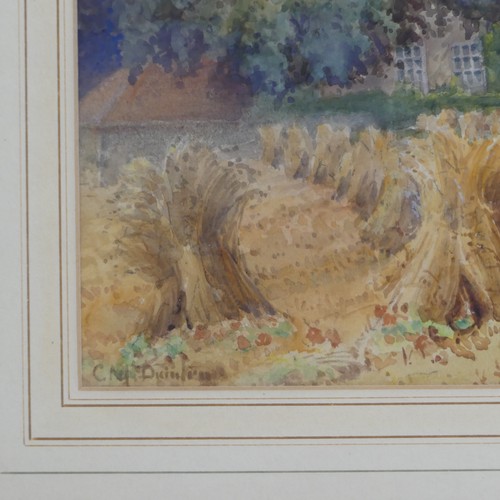 54 - C. Ann Smith (Contemporary), church-yard scene, pencil and crayon, signed lower right, 23.5 x 33.5cm... 