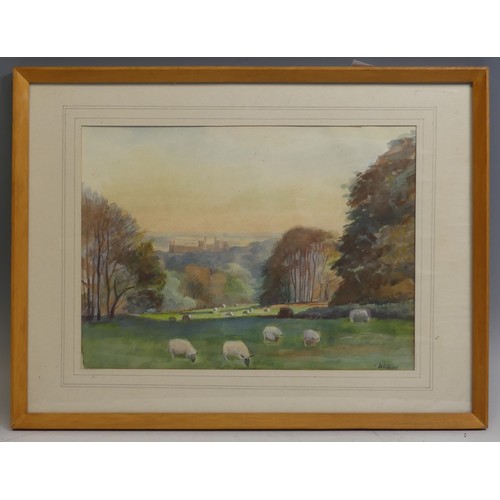 54 - C. Ann Smith (Contemporary), church-yard scene, pencil and crayon, signed lower right, 23.5 x 33.5cm... 