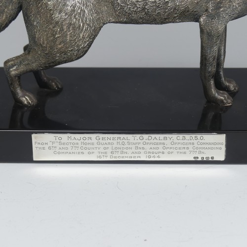 49 - A George VI silver model of a Fox, by Goldsmiths & Silversmiths Co Ltd., hallmarked London 1939,... 