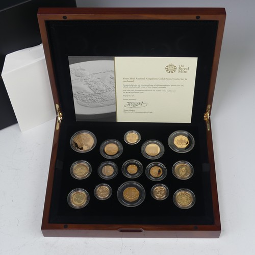 470 - The Royal Mint 2013 United Kingdom gold proof coin Set, comprising commemorative £5 Coronation 60th ... 