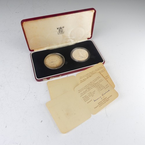 493 - Two Royal Mint Falkland Island commemorative silver Coins; £10 and £5 face values, dated 1979, total... 