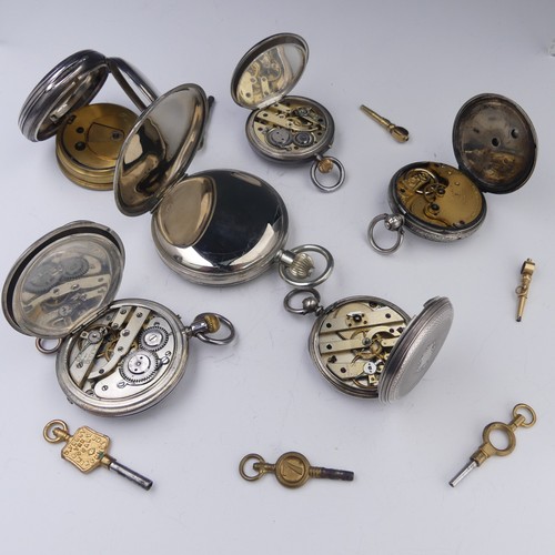 169 - A Victorian silver Pocket Watch, the white enamel dial with Roman numerals and subsidiary seconds, l... 