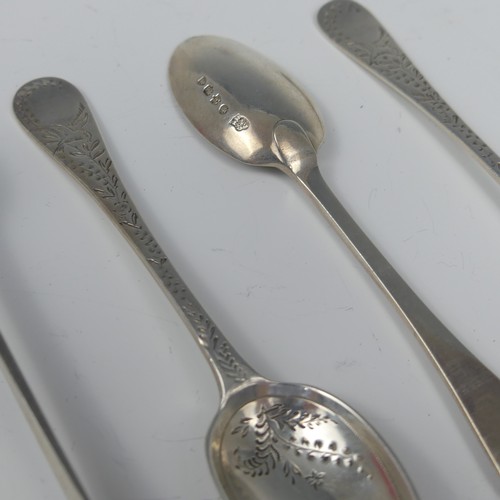 19 - A set of six Victorian silver Teaspoons with Sugar Nips, by Goldsmiths & Silversmiths Co., hallm... 