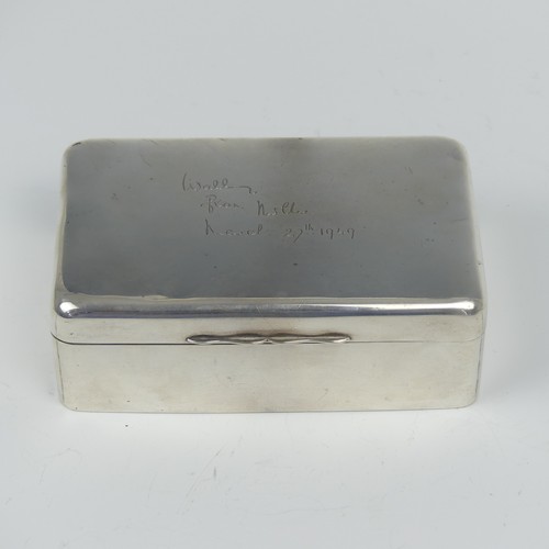 60 - A late Victorian silver Cigarette Box, by Army & Navy Cooperative Society Ltd., hallmarked Londo... 