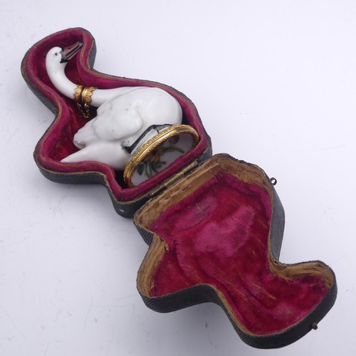 445 - A rare Chelsea or St James (Charles Gouyn) gold mounted porcelain Scent Bottle, c.1750's, in the for... 