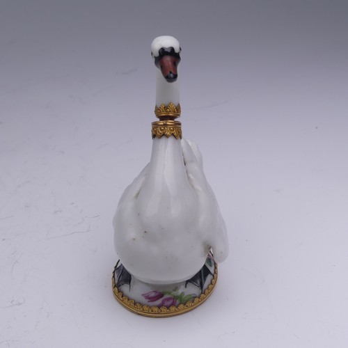 445 - A rare Chelsea or St James (Charles Gouyn) gold mounted porcelain Scent Bottle, c.1750's, in the for... 