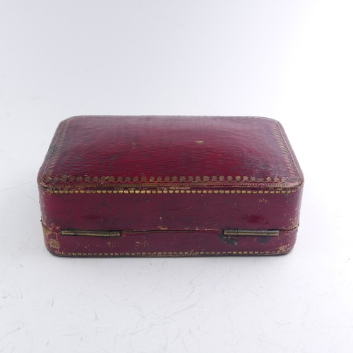 459 - A 19thC German (Hanau) 14ct gold Snuff Box, c.1820, of rounded rectangular form with hinged cover, w... 