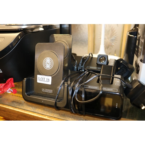 16 - X2 UNBOXED LACROSSE 3 IN 1 PROJECTION ALARM CLOCKS