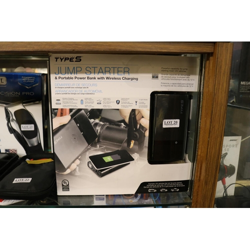 20 - BOXED TYPE S JUMP STARTER AND PORTABLE POWER BANK WITH WIRELESS CHARGER