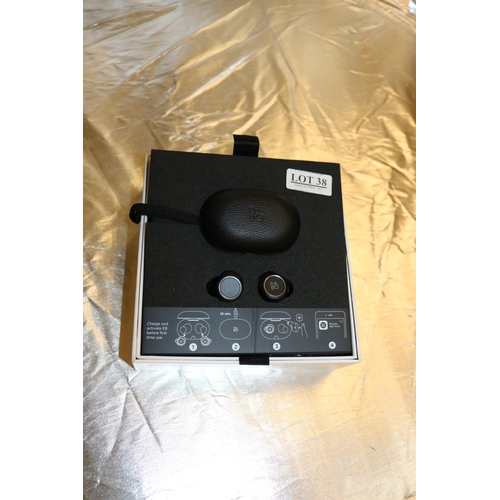 38 - BOXED PAIR OF B AND O PLAY E8 TRULY WIRELESS EAR PHONES