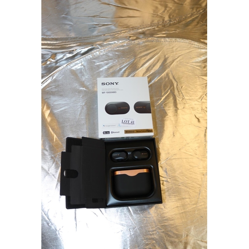 41 - BOXED PAIR OF SONY WF1000XM3 NOISE CANCELLING WIRELESS EAR PHONES