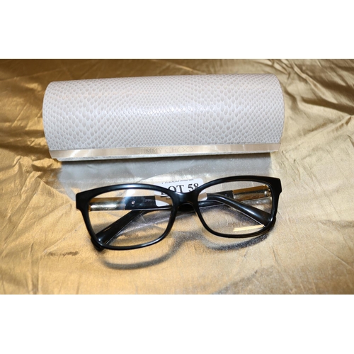 58 - PAIR OF LADIES JIMMY CHOO SPECTACLE FRAMES WITH CASE