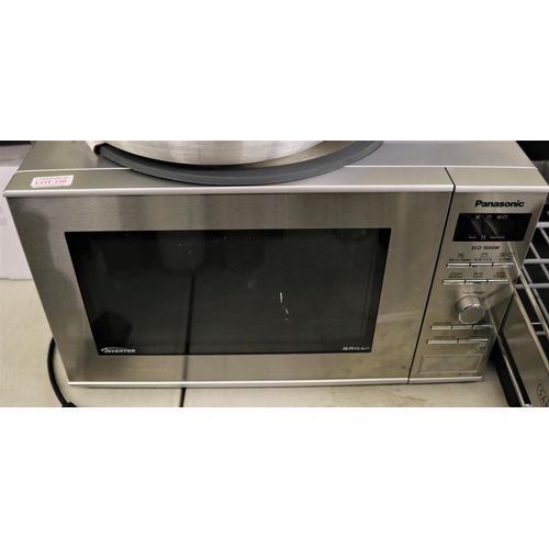 120 - PANASONIC ECO100W S/STEEL STYLE MICROWAVE OVEN WITH INVERTER GRILL