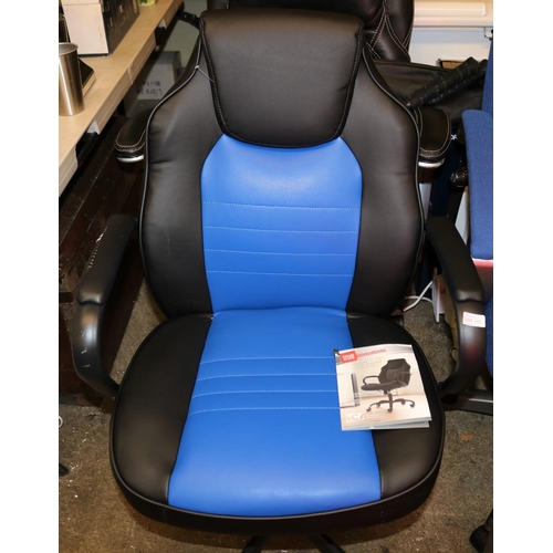 160 - A TRUE INNOVATIONS TAKS CHAIR -BLUE & BLACK