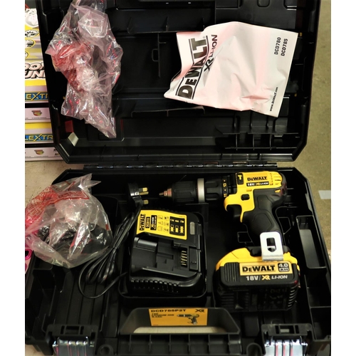 166 - DEWALT XR L-ION HAMMER DRILL WITH BATTERY CHARGER AND CARRY CASE