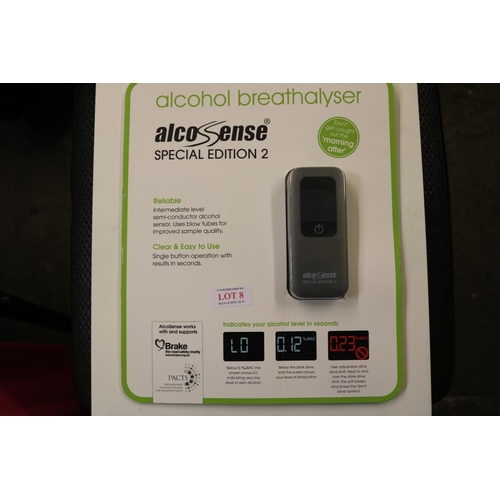 8 - ALCOSENSE BREATHALYSER SE2 -CARDED