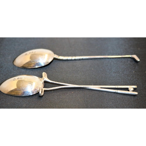 267 - PAIR OF SILVER HALLMARKED GOLF THEMED SPOONS