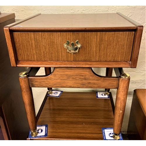 169 - PAIR OF G-PLAN E GOMME TEAK AND BRASS BEDSIDE CABINETS FROM THE TOLA AND BLACK RANGE